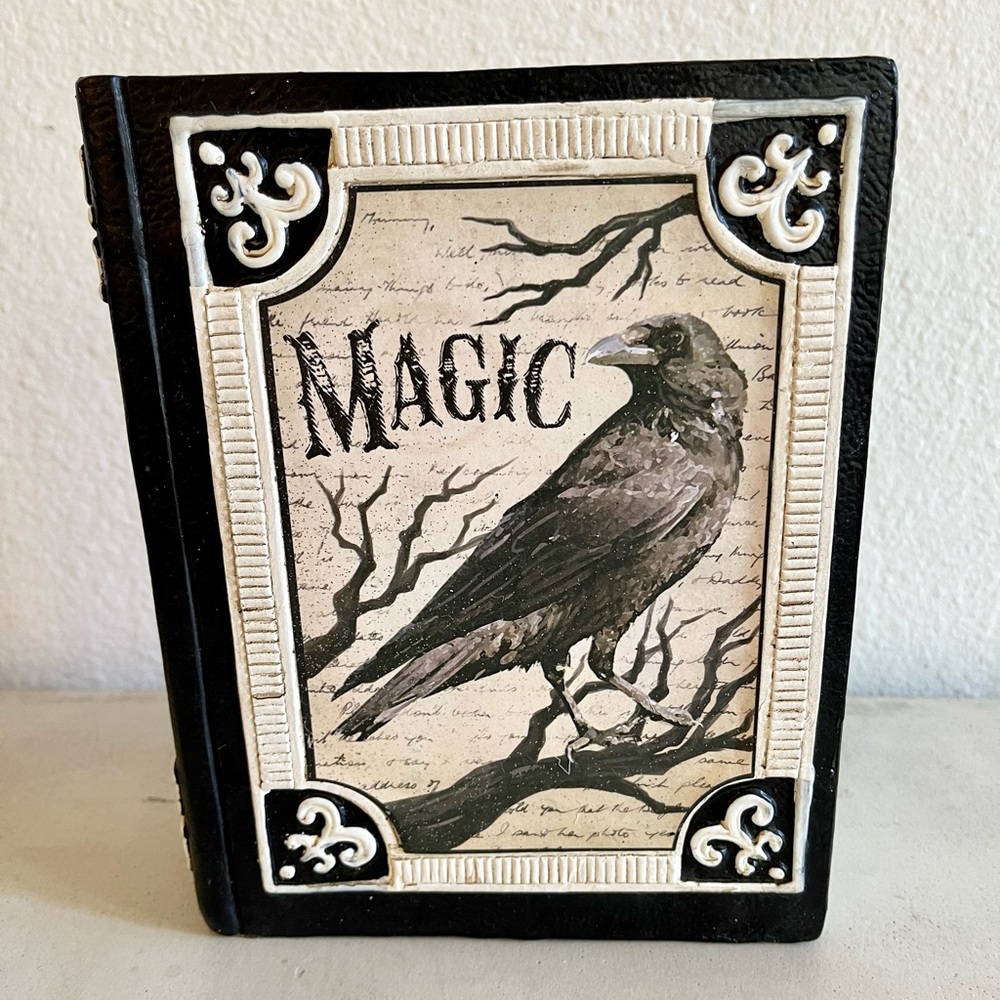 Ashland Halloween Skeleton Manor Magic Raven Faux Book Decor 8”H X 6”W